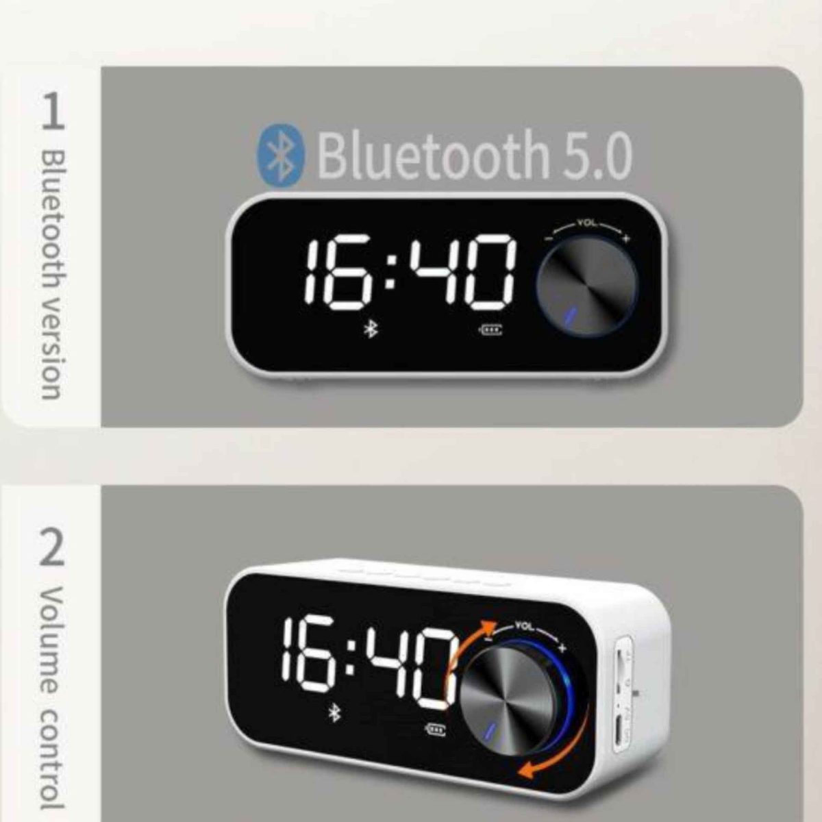 Recci RSK-W11 Speaker and Clock اسپیکر و ساعت رو میزی Recci مدل RSK-W11
