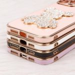 قاب گوشی موبایل خرسی نگین‌دار اپل iPhone 13 Pro Max