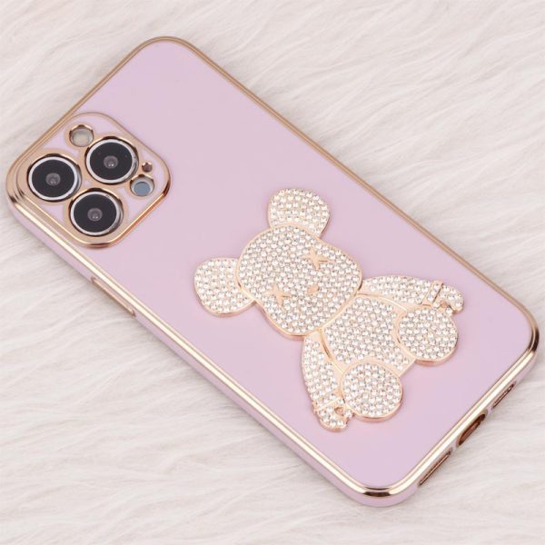 قاب گوشی موبایل خرسی نگین‌دار اپل iPhone 13 Pro Max