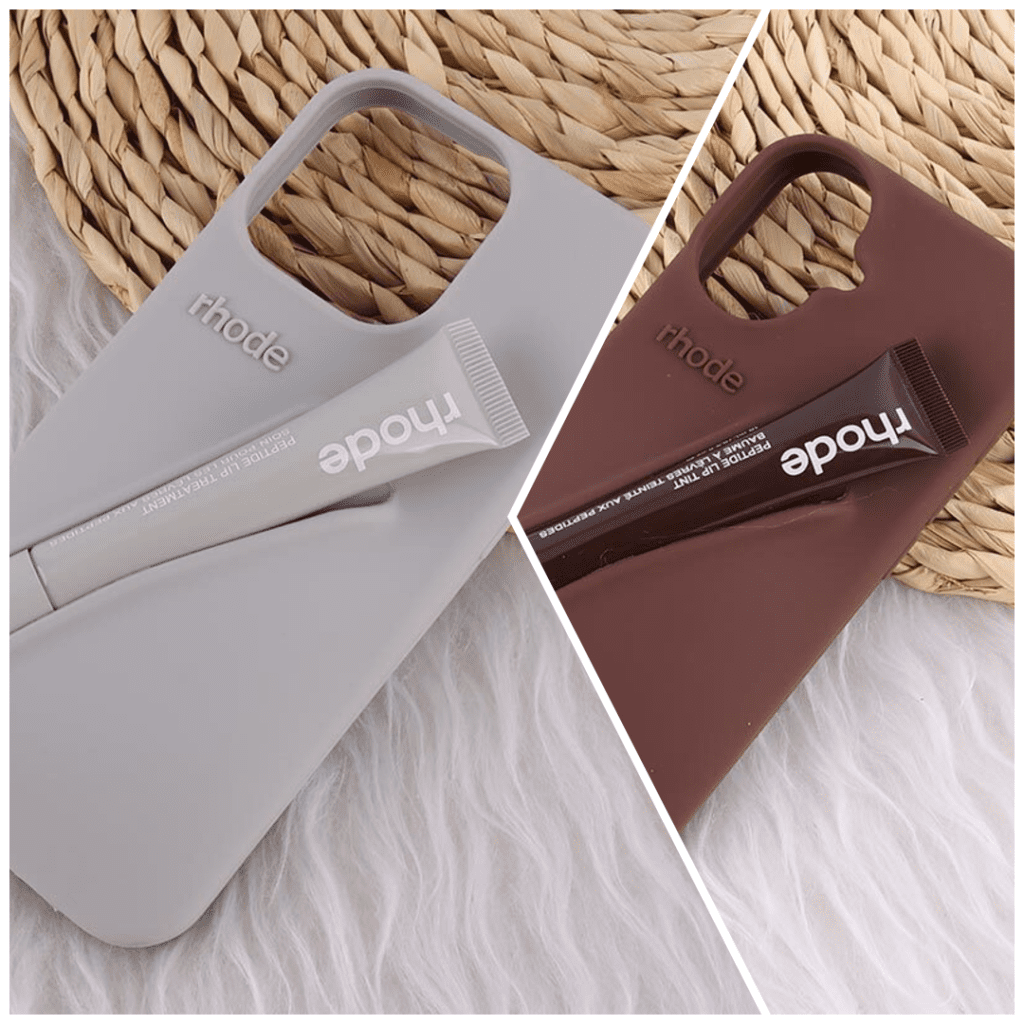 قاب سیلیکونی ژله ای Rhode با لیپ گلاس اپل iPHONE 16 Pro Max