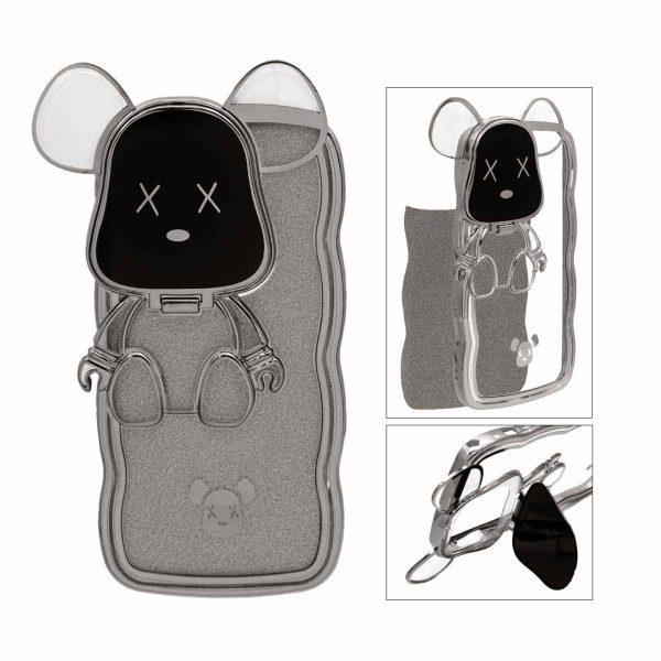 قاب Kaws استندشو با کاور اکلیلی Apple iPhone 14 Pro - مشکی