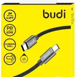 کابل شارژ کنفی USB-C به USB-C بودی مدل DC206TT20B 65W 2M با گارانتی