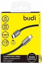 کابل شارژ کنفی USB-C به USB-C بودی مدل DC206TT20B 65W 2M با گارانتی