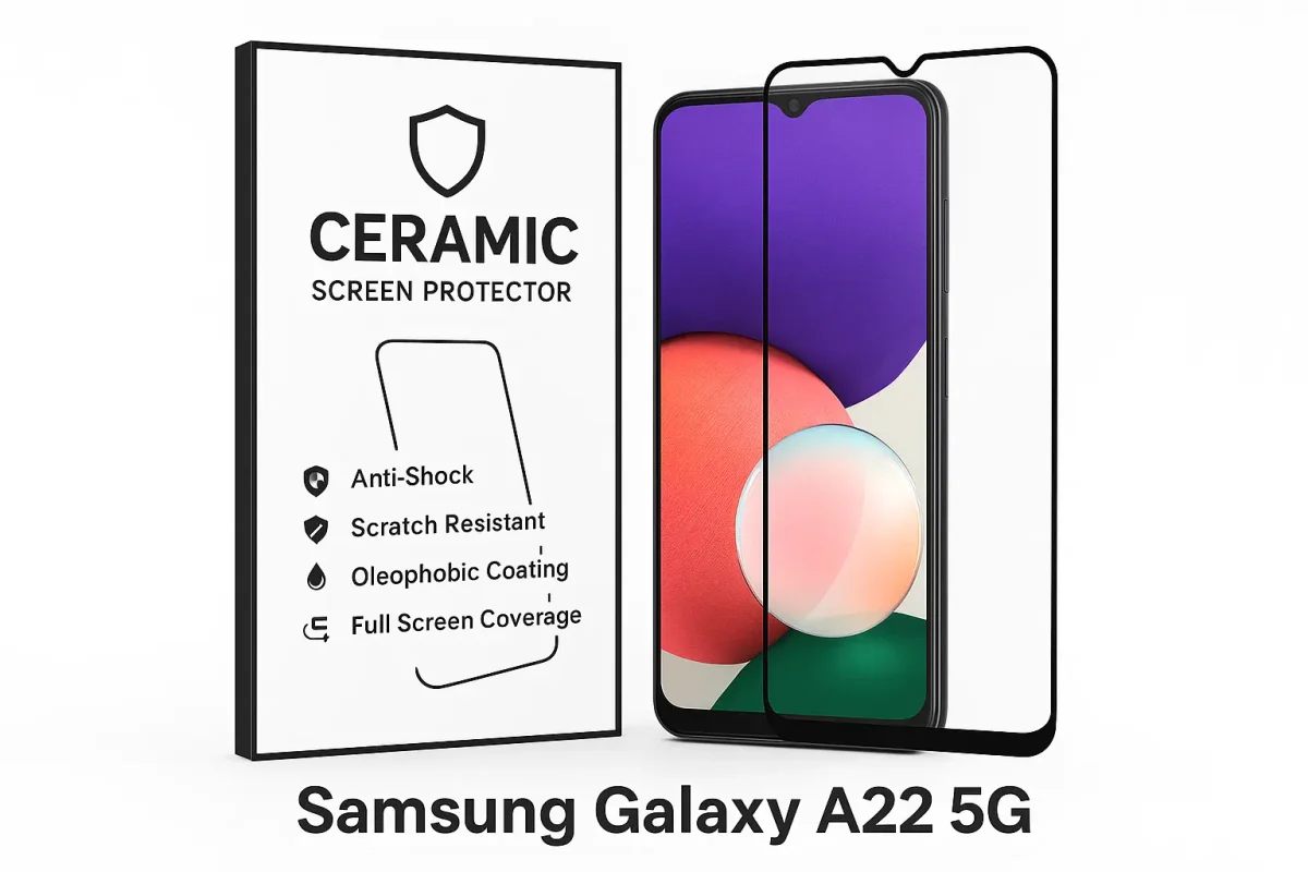 Samsung Galaxy A22 5G Screen Protector محافظ صفحه سرامیکی براق Samsung Galaxy A22 5G | شفافیت بالا و مقاومت فوقالعاده - Image 1