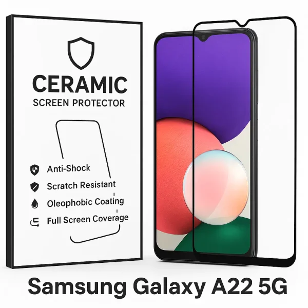 محافظ صفحه سرامیکی براق Samsung Galaxy A22 5G | شفافیت بالا و مقاومت فوقالعاده