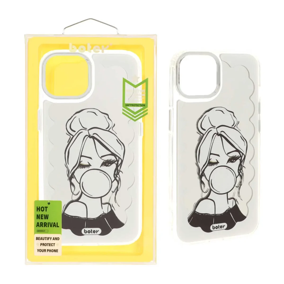 قاب boter آینه‌ای طرح‌دار مخصوص iPhone 13 و iPhone 14