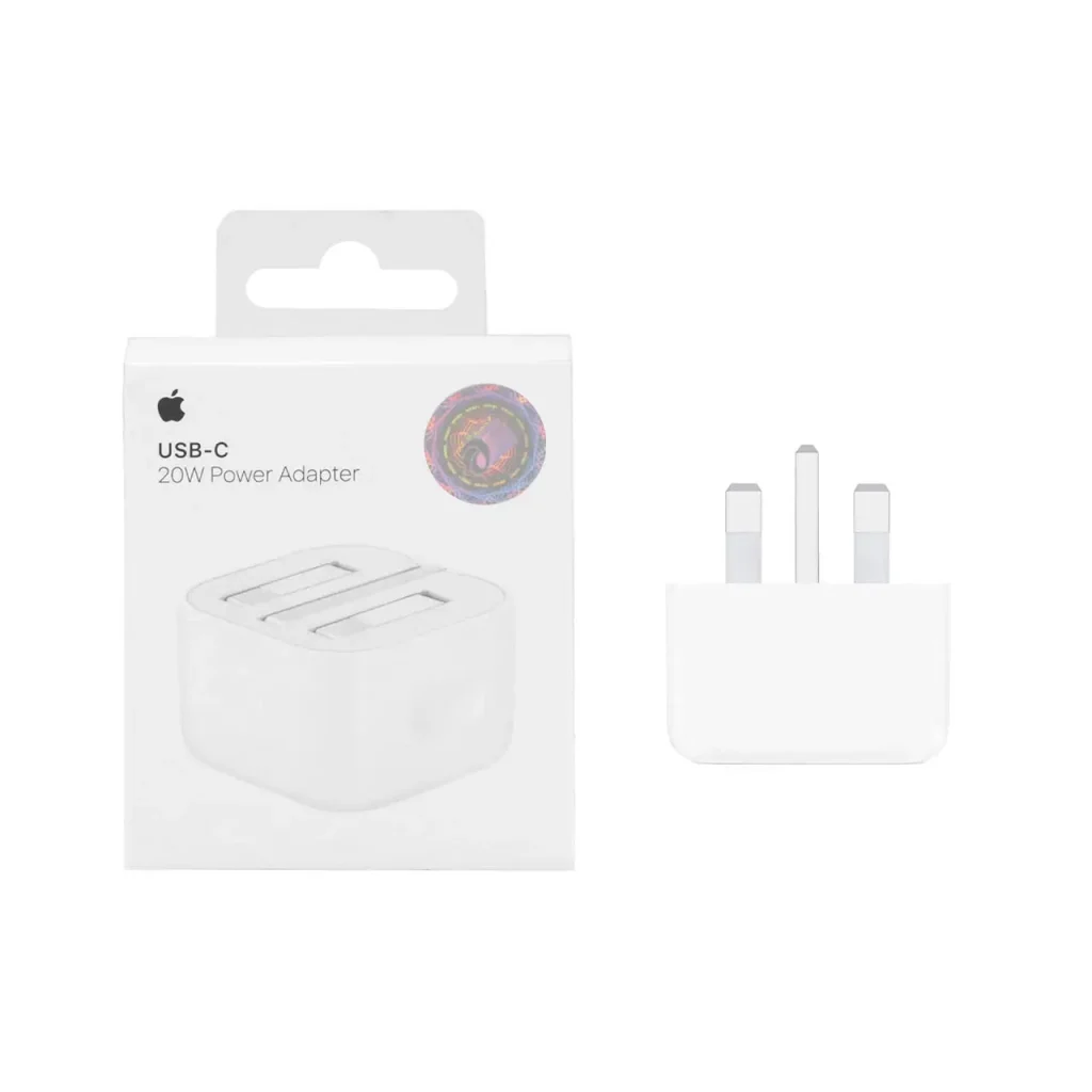 شارژر دیواری اپل 3 پین 20W مدل B/A سفید – اورجینال New Pack 2024